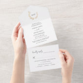 PixDezines Simple Faux Gold Wreater All In One Uitnodiging (Afscheurbaar)