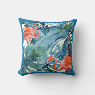 PixDezines Sinaasappel Flamingo, Tropisch, Lijst D Kussen