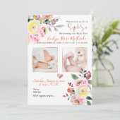 PixDezines SIP+SEE, PASTEL WATERVERF ROZEN Aankondiging (Staand voorkant)