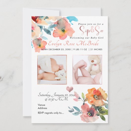 PixDezines SIP+SEE, WATERVERF BLOEMEN Aankondiging (Voorkant)