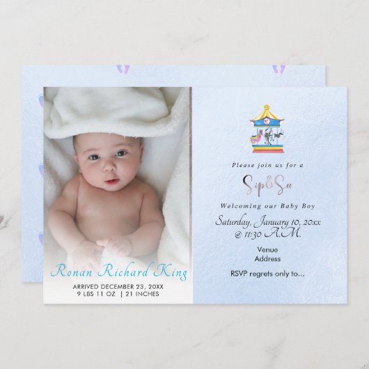 PixDezines SIP+SEE, WATERVERF CAROUSEL Aankondiging (Voorkant / Achterkant)