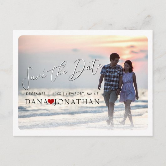 PixDezines Sla de datum/koel handgeschreven script Briefkaart (Voorkant)