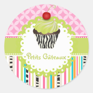 PixDezines sleutellijn wervelingen cupcake/DIY kle Ronde Sticker