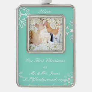 PixDezines Sneeuwvlokken Kerstman/Kerstvrouw doe-h Verzilverd Kader Ornament