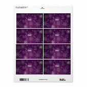 PixDezines Sneeuwvlokken Wit + paarse Etiket (Full Sheet)