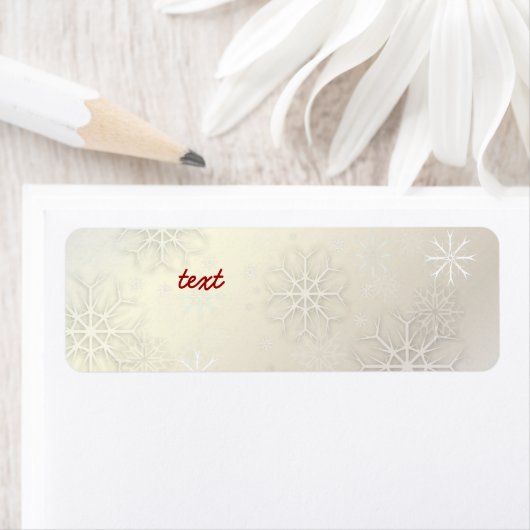 PixDezines Sneeuwvlokken Wit + Parel Etiket (Insitu)