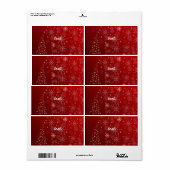 PixDezines Sneeuwvlokken Wit + Rood Etiket (Full Sheet)