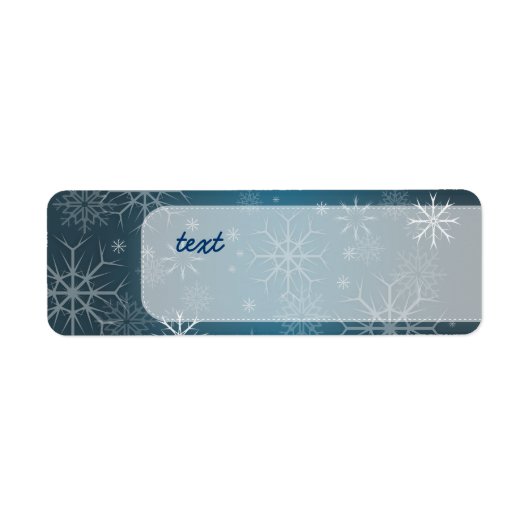 PixDezines Sneeuwvlokken Wit + Teal Etiket (Voorkant)