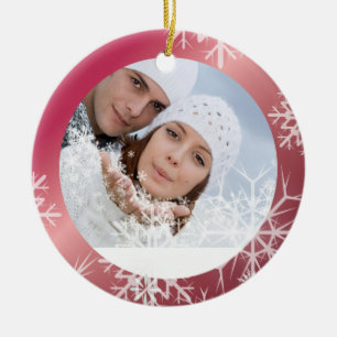PixDezines Snowflakes het Malplaatje van de Foto W Keramisch Ornament