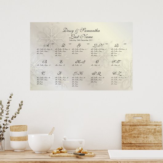 PixDezines Snowflakes, tableau de sièges par Alpha (Cuisine)