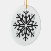 PixDezines Snowflakes White + Black Keramisch Ornament (Rechts)