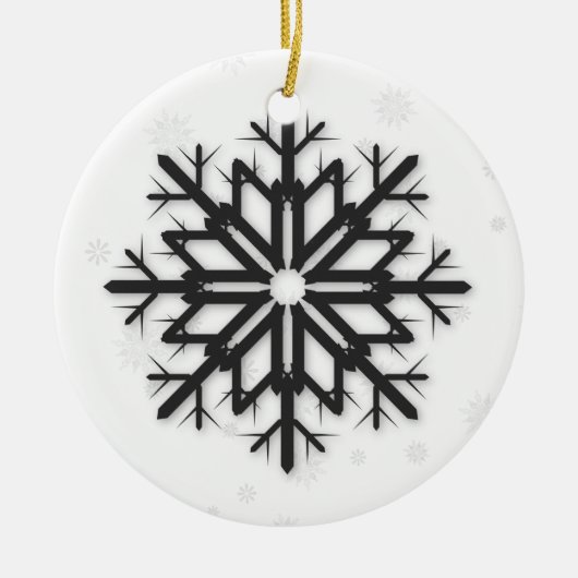 PixDezines Snowflakes White + Black Keramisch Ornament (Voorkant)