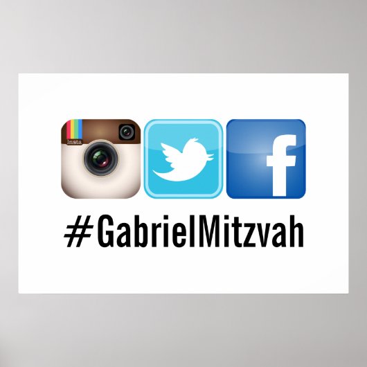 PixDezines sociale hashtag Poster (Voorkant)