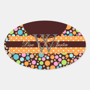 PIxDezines Sorbet Stippen/DIY achtergrond kleur! Ovale Sticker