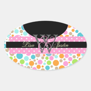PIxDezines Sorbet Stippen/DIY kleuren! Ovale Sticker