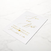 PixDezines sparen onze Datum Luxe Calligrafie Folie Uitnodiging (Gedraaid)