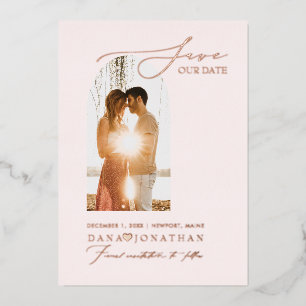 PixDezines sparen onze Datum Luxe Folie Inv Uitnodiging