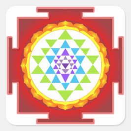 PixDezines Sri Yantra/Chakra Clearing/Focus Point Vierkante Sticker