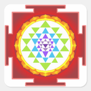 PixDezines Sri Yantra/Chakra Clearing/Focus Point Vierkante Sticker