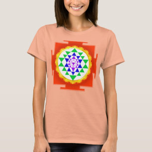 PixDezines Sri Yantra Chakra Reiniging/Oranje Gloe T-shirt