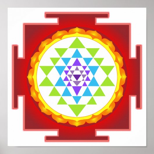 PixDezines Sri Yantra/Meditation/Chakra Poster (Voorkant)