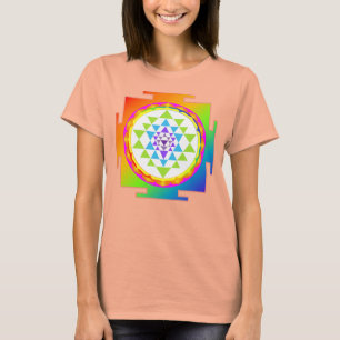 PixDezines Sri Yantra/Regenboog T-shirt