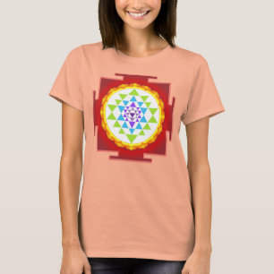 PixDezines Sri Yantra/Rood T-shirt