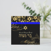 PixDezines Star van David, Bar Mitzvah Kaart (Staand voorkant)