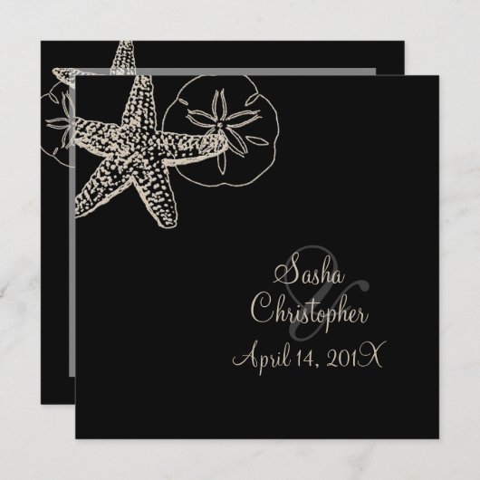 PixDezines Starfish/Beach Wedding Invitations (Devant / Derrière)