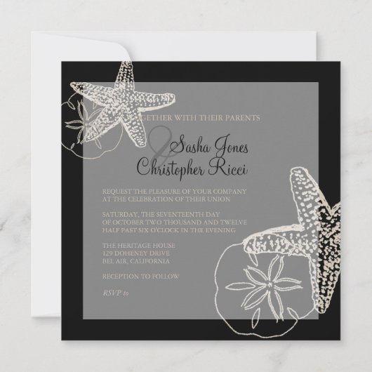 PixDezines Starfish/Beach Wedding Invitations (Dos)