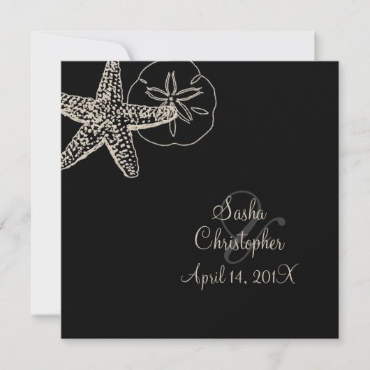 PixDezines Starfish/Beach Wedding Invitations (Devant)