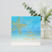 PixDezines Starfish+Beach Wedding Invitations (Debout devant)