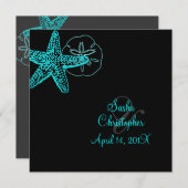 PixDezines Starfish/Beach Wedding Invitations (Devant / Derrière)