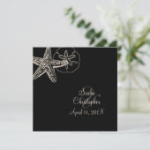PixDezines Starfish/Beach Wedding Invitations Kaart (Staand voorkant)