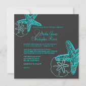 PixDezines Starfish/Beach Wedding Invitations Kaart (Achterkant)
