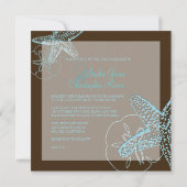 PixDezines Starfish/Beach Wedding Invitations** Kaart (Achterkant)