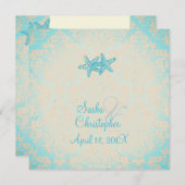 PixDezines Starfish + damask Invitations (Devant / Derrière)