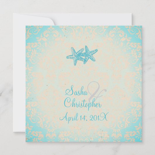 PixDezines Starfish + demask invitations Kaart (Voorkant)