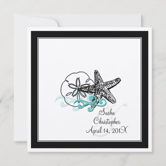 PixDezines Starfish, Wedding Invitations Kaart (Voorkant)