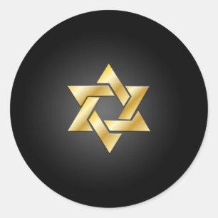 PixDezines ster van david/faux gold/DIY achtergron Ronde Sticker