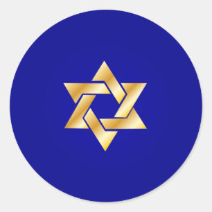 PixDezines ster van david/faux gold/DIY achtergron Ronde Sticker
