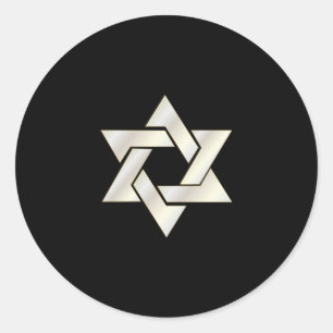 PixDezines ster van david/ivoor/DIY achtergrond Ronde Sticker