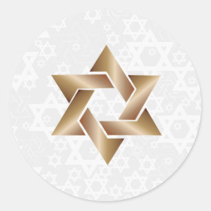 PixDezines ster van david/koper/DIY achtergrond Ronde Sticker