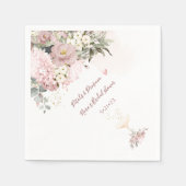 PixDezines Stof Roze met Champagn Glas Servet (Voorkant)