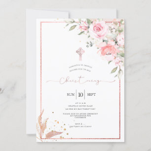 PixDezines Stof Roze Rozen Doop Kaart