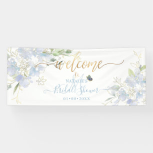 PixDezines Stofblauwe Aquarel Zoete Erwt Bloemen Spandoek