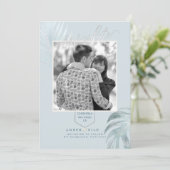 PixDezines Stoffig Blauw Opslaan Datum/Zilveren Pa Save The Date (Staand voorkant)