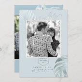PixDezines Stoffig Blauw Opslaan Datum/Zilveren Pa Save The Date (Voorkant / Achterkant)