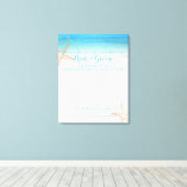 PixDezines strand bruiloft programma Canvas Afdruk (Insitu (Houten vloer))