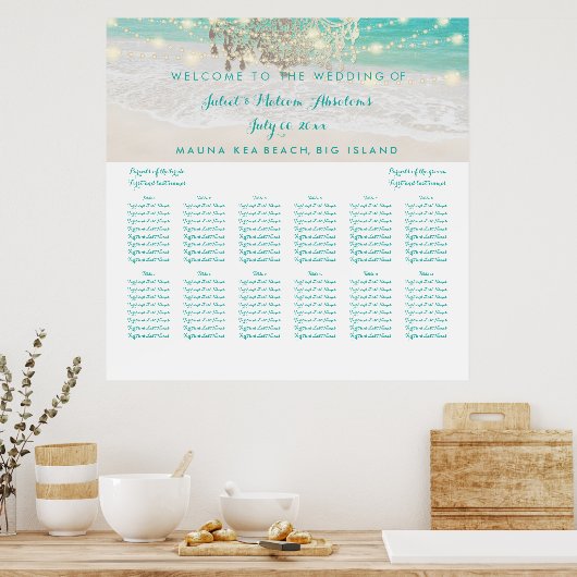 PixDezines strand/chadeliers/zitvlak Poster (Keuken)